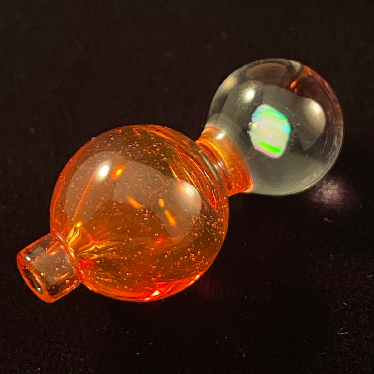 Encased Opal "Custom Transparent Orange" Puffco Carb Cap by MGS Glass